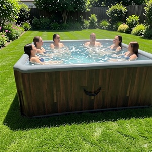 Nouvelle <span class=keywords><strong>Baignoire</strong></span> de Massage Carrée Autonome Intelligente avec <span class=keywords><strong>120</strong></span> Jets, Température Réglable, Fonction Piscine, 60 Gallons+, Spa à Domicile - Product Image 2