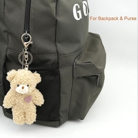 Ours en peluche sac à breloques sac accessoires enfants violet coeur rempli en peluche sac à dos portefeuille pendentif cadeau 5 "pouces cadeau pour les filles
