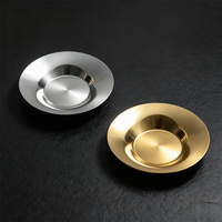 Offre Spéciale – Plat à Sauce Créatif Haut de Gamme en Acier Inoxydable Rond 10CM Argent Doré – Petit Plat à Assaisonnement pour Restaurant et Maison