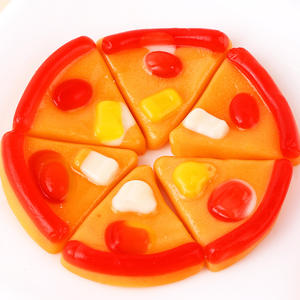 Vente en gros de bonbons gélifiés vitaminés aux saveurs de fruits assortis, sucrés et acidulés, certifiés Halal, en forme de pizza - Product Image 1