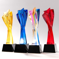 Trophée en cristal personnalisé avec impression couleur ou gravure laser de texte pour les récompenses d'événements, la reconnaissance de l'honneur des équipes, les prix Tophy