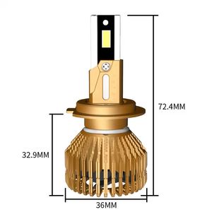 H4ส่องกลางคืน N21ใหม่ไฟหน้า LED 12V ขนาด120W 7200LM 6500K สีคูลท | อะลูมิเนียมการบินกันน้ำ IP-68สว่างเป็นพิเศษ - Product Image 3