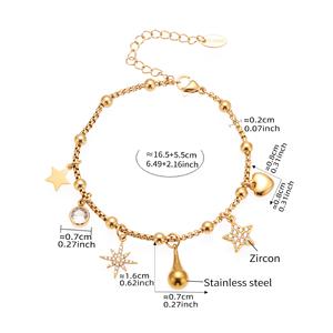 Regalos <span class=keywords><strong>de</strong></span> Navidad <span class=keywords><strong>de</strong></span> alta calidad Chapado en PVD 18 oro <span class=keywords><strong>pulsera</strong></span> <span class=keywords><strong>de</strong></span> acero inoxidable circón borla corazón Jingle Bell encantos <span class=keywords><strong>pulsera</strong></span> Mujer - Product Image 6