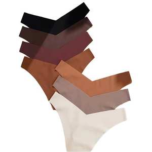 Ropa Interior Sexy para Mujer, Tanga Transparente Tejida sin Costuras para Mujeres Adultas, Color Liso, 1 Pieza/Bolsa OPP, Como se Muestra en las Fotos, 1000 Piezas - Product Image 1