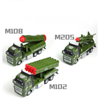 PANDAS 1:24 Modèle réduit de voiture en métal simulé camion missile à tirer en alliage militaire jouet pour garçons
