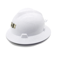 Casques de protection de tête en HDPE à bord complet de type V blanc Casque de sécurité pour l'exploitation minière avec lumière de mineur
