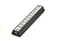 Hub USB 2.0 de bureau avec 10 ports pour poste de travail, ordinateur portable, périphérique d'extension informatique