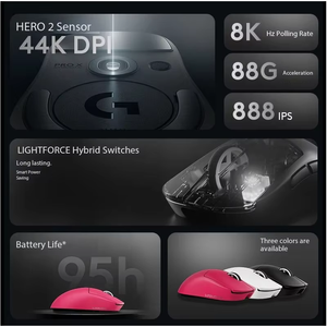 <b>Logitech</b> G <b>PRO</b> <b>X</b> SUPERLIGHT GPW4 2C Wireless Gaming Mouse, 8K Polling Rate Ultra Lightweight Competitive Mouse - Product Image 2