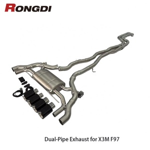 Pour BMW X3M F97 X4M F98 4.4T S58 3.0T 2019-2022, échappement double en acier inoxydable à double tube, silencieux arrière - Product Image 1