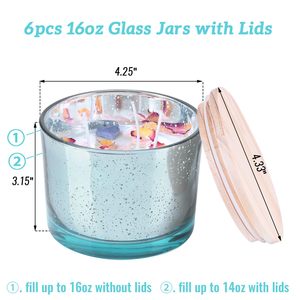 Tarros de velas de 16OZ para hacer velas Vasos de velas de vidrio moteado - Product Image 2