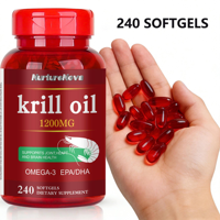 Exportation transfrontalière d'huile de krill en capsules molles, complément alimentaire, 240 capsules, vente directe des fabricants source, en stock