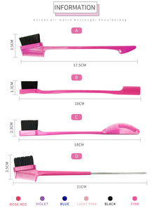 Brosse à sourcils double face en nylon à poils doux avec logo personnalisé, 3-en-1, pour contrôle des bords, résistante à l'eau - Product Image 5