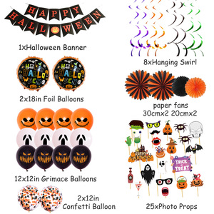 Set Decorazioni per Festa di Halloween, Striscione, Bandiera, Segnaposto per Torta, Palloncini, Accessori per Decorazioni - Product Image 2