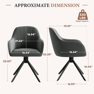 Silla de Comedor Moderna de Terciopelo Ecológico, Acolchada, Extensible, Portátil, Reclinable, Impermeable, Giratoria 360°, Ergonómica y Resistente - Product Image 6