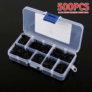 Tornillos autorroscantes negros M3 de cabeza redonda Phillips, juego de 500 tornillos métricos de acero al carbono para madera - Product Image 4