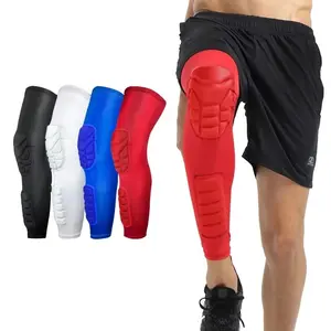 Knee Sleeve Brace Collision Protection Pad Long Sports Knee Support With Pad Arthritis Tennis Basketball Leg Compression Sleeve