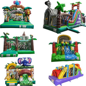 Château gonflable commercial avec toboggan aquatique, structure gonflable à double voie pour événements et locations de fêtes, intérieur/extérieur - Product Image 6
