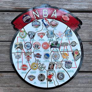Badge de basket-ball souvenir, épinglette de col d'équipe, Laker Warrior Buck Nets Clippers, cadeau périphérique, badge en métal émaillé - Product Image 4