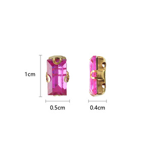 5x10mm Rectangle Strass-4 trous Coudre-On Flatback pour DIY Vêtements/Chaussures/Accessoires de Mariage - Product Image 6