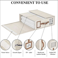 Boîtes de rangement et d'organisation pour armoire, lot de 4, en tissu Oxford, pliables, pour draps et housses de couette