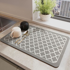 Tapete de Tierra de Diatomeas para Encimera de Cocina 40x60cm Antideslizante con Patrón Geométrico para Fregadero y Mesa - Product Image 1