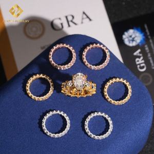 Bague de fiançailles en diamant de luxe, bijoux fins, argent sterling 925, diamant moissanite VVS pour femmes avec GRA - Product Image 4