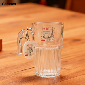 Mug en verre souvenir de <span class=keywords><strong>Paris</strong></span> de haute qualité, personnalisable, gaufré, anti-fuite, réutilisable, qualité alimentaire, pour usage quotidien à la maison - Product Image 5