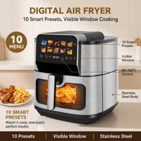 Friteuse à air chaud numérique 8L 1700W à écran tactile, grande capacité, sans huile, pour la cuisine - Meilleure vente