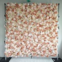 Mur de fleurs de roses artificielles faites à la main de couleur kaki pour les propositions de mariage Fête des mères Occasions festives de Noël