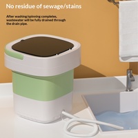 Machine à laver portable pliable avec panier essoreur amélioré, 3 modes de nettoyage, idéale pour les petits vêtements