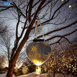 Lanterne solaire suspendue <span class=keywords><strong>Arden</strong></span> Garden Patio Pathway LED à lumière vacillante, en forme de montgolfière, étanche, à intensité variable, pour les fêtes - Product Image 4