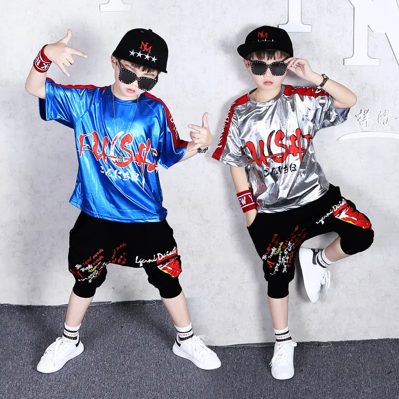 Wholesale Children's Clothing Sets Over 4 years old Casual Wear Boys Outfits Printed T-shirts Short Pants Kids Clothing Sets