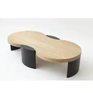 נורדי מינימליסטי מעצב גדול וקטן דירה סלון יצירתי אישיות סגלגל עץ קפה תה שולחן
