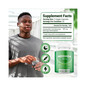 ยาแคปซูลมะรุมสำหรับผู้ใหญ่ oem/odm Amazon อาหารเสริมอุดมไปด้วยสารต้านอนุมูลอิสระวิตามินจำเป็นกรดอะมิโน60เม็ด/ขวด - Product Image 5