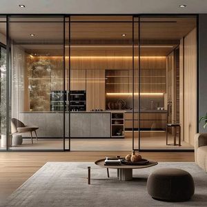 Luxueuse porte coulissante en aluminium à double panneau pour entrées de jardin de villa - Product Image 1