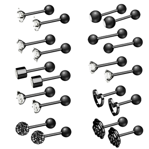 <span class=keywords><strong>Orecchini</strong></span> a Stella Quadrata con Zirconi, Anello per Piercing in <span class=keywords><strong>Acciaio</strong></span> <span class=keywords><strong>Chirurgico</strong></span> 316L, Gioielli per Cartilagine dell'Orecchio e Trago, Regalo per Matrimonio - Product Image 4