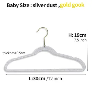 Clear Acrylic Clothes Hanger Plastic Glitter Coat Hanger Lucite Clear Hangers With Non Slip Notches