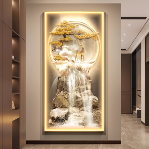 Quadro Decorativo Luminoso a <span class=keywords><strong>LED</strong></span> di Lusso con Alce per Parete di Fondo di Corridoio e Soggiorno, Decorazione Artistica per Ingresso di Benvenuto - Product Image 3