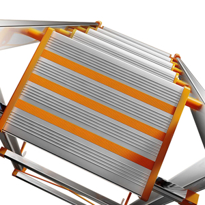 En 131บันไดอลูมิเนียมกันลื่น5ขั้นตอนสีส้มพับได้งานหนักพกพาได้มีด้ามจับดีไซน์ทันสมัย - Product Image 1