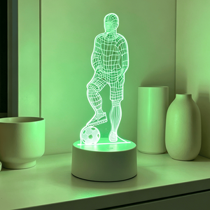 Football Player Style for Soccerfeaturing 3D Acrylic Panel Indoor LED Night <b>Light</b>, Suitable for Bedroom Decoration - Product Image 3