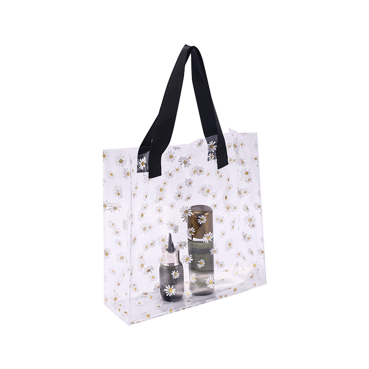 Customized Logo Transparent Clear Waterproof PVC Durable Shopping Tote Bag