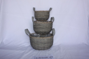 Factory direct cheap handmade wicker <b>basket</b>/Gray circular <b>storage</b> or garden <b>baskets</b> - Product Image 2