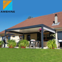 Pergola de toit avec lames orientables en aluminium, pare-soleil réglable et ventilation automatique