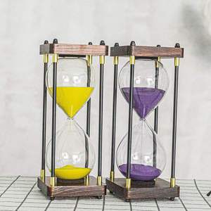 Cát lớn hẹn giờ đồng hồ cát hẹn giờ 30 phút cổ điển bằng gỗ giờ Kính hẹn giờ đen khung gỗ công cụ quản lý thời gian - Product Image 6