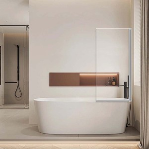 Schermo <span class=keywords><strong>doccia</strong></span> in vetro con design divisorio per vasca da bagno - Product Image 2