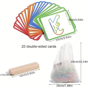 Gioco di Puzzle con <span class=keywords><strong>Bastoncini</strong></span> e Anelli in Legno, Giocattolo Educativo per lo Sviluppo dell'Intelligenza, Blocchi da Assemblare - Product Image 6