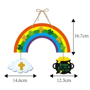Plaid in erba fortunata di San Patrick benvenuto alla lista circolare in legno - Product Image 1