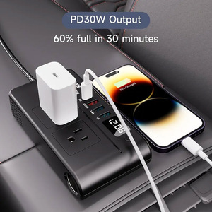 Car Inverter <strong>DC</strong> <strong>12V</strong> <strong>AC</strong> 110V/220V 200W Dual Output Type-C USB Fast Charging Auto Converter EU Socket Power <strong>Adapter</strong> - Product Image 3
