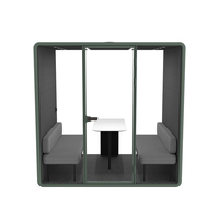 Cabine de réunion insonorisée en acier durable, cabine de bureau acoustique pour 2 à 4 personnes avec mobilier personnalisable