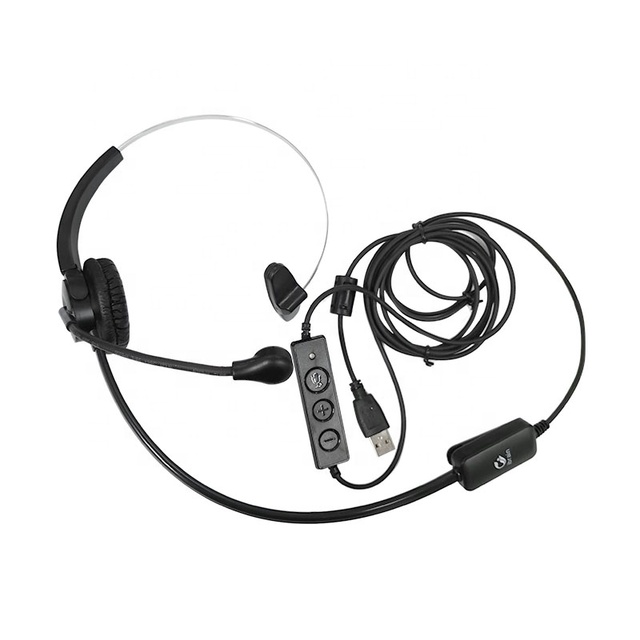 Air Duct Headsets Anti Radiation air Tube Headphone with USB Connector for Call Center Operator